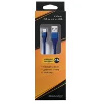 Дата кабель USB 2.0 AM to Micro 5P 1.2m 2A Blue Grand-X (NM012BL) - 2