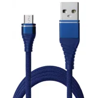 Дата кабель USB 2.0 AM to Micro 5P 1.2m 2A Blue Grand-X (NM012BL) - 1