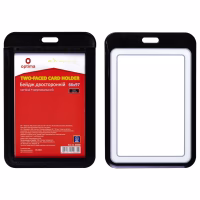 Бейдж Optima преміальний вертикальний 66х97 мм двосторонній, чорний (O45680) - Image 3