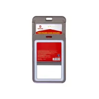 Бейдж Optima премиальный вертикальный 66х97 мм двусторонний, серый (O45682) - Изображение 2