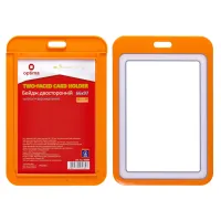 Бейдж Optima преміальний вертикальний 66х97 мм двосторонній, помаранчевий (O45684) - Зображення 3