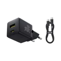 Зарядний пристрій Baseus 1xUSB-C 30W + 1xUSB + cable USB-C to USB-C 60W 1.0m (P1011160A113-01) - 3