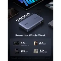 Батарея универсальная Ugreen 20000mAh 145W with Built-in Cable (PB551 55992B) - Изображение 8