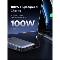 Батарея универсальная Ugreen 20000mAh 145W with Built-in Cable (PB551 55992B) - Изображение 9