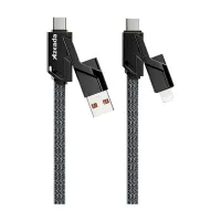 Дата кабель USB-C to USB-C + Lightning + USB-A 1.5m Black Proda (PD-B96th-BK) - 3