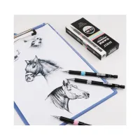 Олівець механічний Baoke НВ 0,5 мм, з грипом, з ластиком, чорний (PENCIL-BAO-ZD111) - Зображення 2