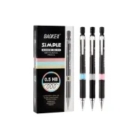 Олівець механічний Baoke НВ 0,5 мм, з грипом, з ластиком, чорний (PENCIL-BAO-ZD111) - Зображення 1