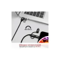 Дата кабель USB 2.0 AM to Lightning + Micro 5P + USB-C pentapower.black Promate (pentapower.black) - 5