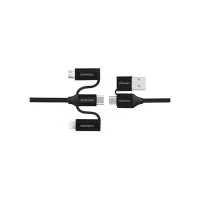 Дата кабель USB 2.0 AM to Lightning + Micro 5P + USB-C pentapower.black Promate (pentapower.black) - 1