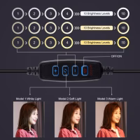 Набір блогера Puluz Ring USB LED lamp PKT3061B 11.8" + tripod 1.65 м (PKT3061B) - Image 2