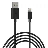 Дата кабель USB 2.0 AM to Lightning 1.0m Cu, 2.1А, Black Grand-X (PL01B) - 3