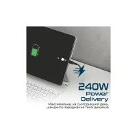 Дата кабель USB-C to USB-C 2.0m Promate (powerbolt240-2m.black) - Изображение 3