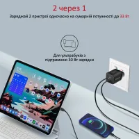 Зарядний пристрій Promate 33W USB-C + USB-A (powerport-33.black) - 5