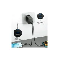Зарядний пристрій Promate powerport-45 2xUSB-C PD + USB-A QC 45W Black (powerport-45.black) - 4