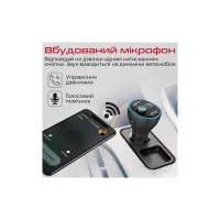 FM модулятор Promate PowerTune 38w USB-A OTG/USB-A QC3.0/USB-C PD Black (powertune-38w.black) - 4