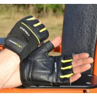 Рукавички для фітнесу PowerPlay 9058 Energy чорно-жовті M (PP_9058_M_Energy) - 4