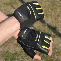 Рукавички для фітнесу PowerPlay 9058 Energy чорно-жовті M (PP_9058_M_Energy) - 6