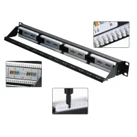 Патч-панель Hypernet 19" 24 порта UTP cat.6 з менеджментом кабеля (PP-KUTP6-24-NM-CM) - 2