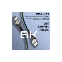 Кабель мультимедійний HDMI M to HDMI M 5.0m V2.1 grey Promate (primelink8k-500.grey) - 4