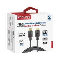 Кабель мультимедійний HDMI M to HDMI M 10.0m V2.0 black Promate (prolink4k60-10m) - 2