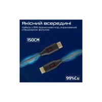 Кабель мультимедійний HDMI M to HDMI M 1.5m V2.0 black Promate (prolink4k60-150) - 4