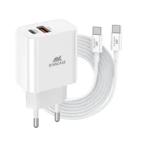 Зарядний пристрій RivaCase 2хUSB-А + Type-C PD 20W+QC3.0 кабель Type-C white (PS4102 WD4 (White)) - 1