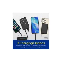 Батарея універсальна Energizer Magnetic Wireless 10000mAh 22.5W PD USB-A, USB-C In/Out, Black (QM10002PQ) - 8