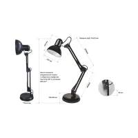 Настільна лампа Євросвітло Ridy-027 E27 чорна - 4