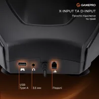 Кермо GamePro RW038PM з педалями та коробкою передач PC/XBOX360/XBOXONE/SWITCH/PS3/PS4 (RW038PM) - 11