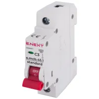 Автоматичний вимикач E.NEXT 1-п e.mcb.stand.  3А C ( 4,5кА) (s002003) - Зображення 1