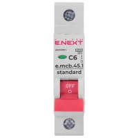 Автоматичний вимикач E.NEXT 1-п e.mcb.stand.  6А C ( 4,5кА) (s002006) - Зображення 2