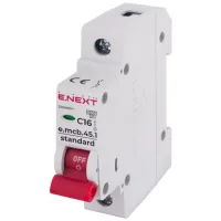 Автоматичний вимикач E.NEXT 1-п e.mcb.stand. 16А C ( 4,5кА) (s002008) - 1
