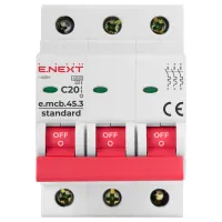 Автоматичний вимикач E.NEXT 3-п e.mcb.stand. 20А C ( 4,5кА) (s002032) - 2