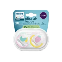 Пустушка Philips AVENT Ultra Air 0-6 місяців 2 шт жовто-рожева (SCF080/24) - Зображення 2