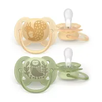 Пустушка Philips AVENT Ultra Soft 6-18 місяців 2 шт, жовто-зелена (SCF091/46) - Зображення 1