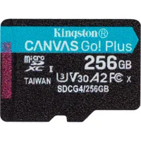 Карта пам'яті Kingston 256GB microSDXC сlass 10 UHS-I U3 V30 A2 Canvas Go Plus G4 (SDCG4/256GBSP) - 1