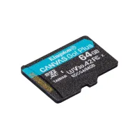 Карта пам'яті Kingston 64GB microSDXC сlass 10 UHS-I U3 V30 A2 Canvas Go Plus G4 (SDCG4/64GBSP) - 2
