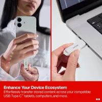 USB флеш накопичувач SanDisk 128GB Phone Drive Arctic White Type-C USB 3.2 (SDIXS0N-128G-GN6NE) - 5