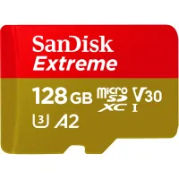Карта пам'яті SanDisk 128GB microSD class 10 UHS-I U3 Extreme (SDSQXAA-128G-GN6MN) - Зображення 1