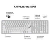 Клавіатура OfficePro SK1550 Wireless White (SK1550W) - 5