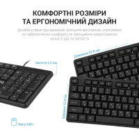 Клавіатура OfficePro SK166 USB Black (SK166) - 5