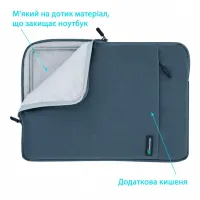 Чохол до ноутбука Grand-X 14'' Dark Grey (SL-14D) - 5