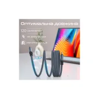 Дата кабель USB-C to USB-C 1.2m Promate (springy.grey) - Зображення 8