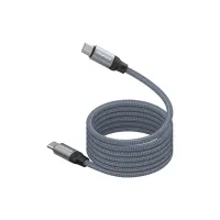 Дата кабель USB-C to USB-C 1.2m Promate (springy.grey) - Зображення 1