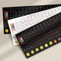 Наклейка на клавіатуру SampleZone прозора, білий (SZ-N-W) - 7