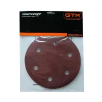 Наждачний папір GTM круг з отворами 215мм Р-60, липучка, 5шт. (SZB225V P60) - 2