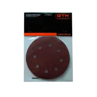 Наждачний папір GTM круг з отворами 180мм Р-120, липучка, 5шт. (SZS180L P120) - 2