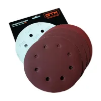 Наждачний папір GTM круг з отворами 180мм Р-120, липучка, 5шт. (SZS180L P120) - 1