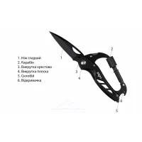 Ніж Tribe Carabiner Knife (T-MG-0014-black) - 7