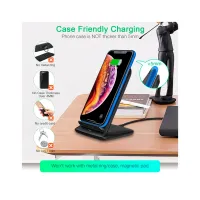 Зарядний пристрій Choetech 15W Fast Wireless Charging Stand 2coils black (T555-F-BK) - 7